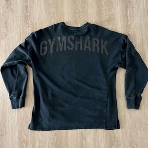 Mens Black Gymshark Power Washed Crew Neck M